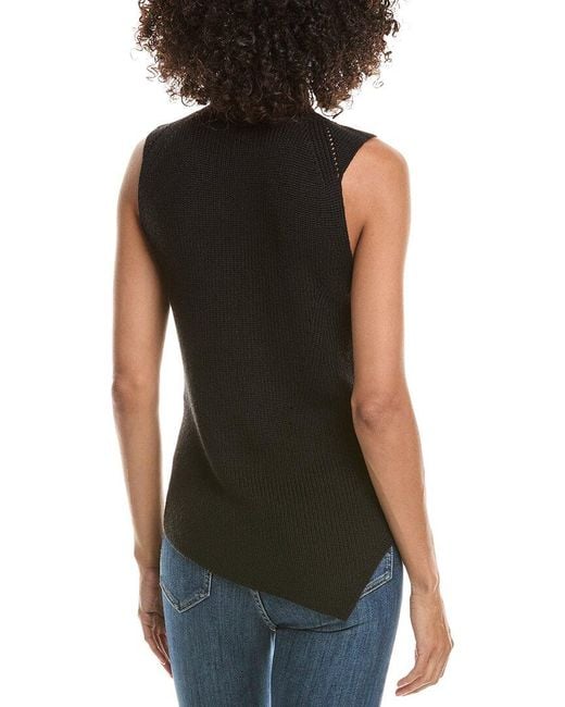 Rag & Bone Black Gretchen Asymmetrical Wool-Blend Sweater