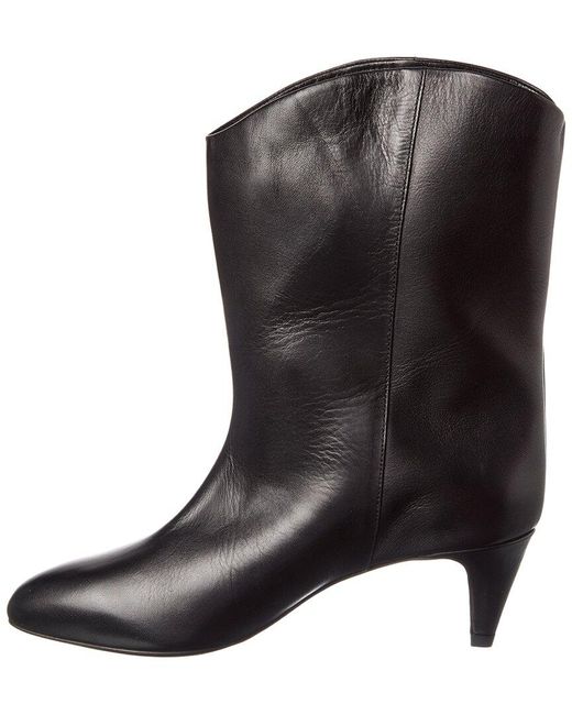 By Far Black Osage Leather Bootie