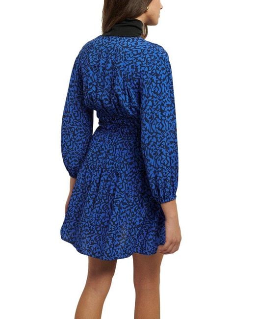 10 Crosby Derek Lam Blue Emma V-neck Mini Dress