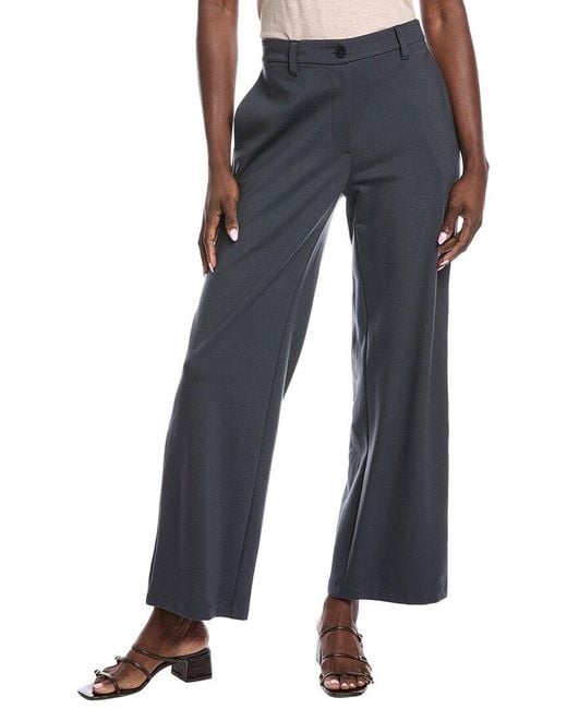 Eileen Fisher Blue Petite Flex Ponte Wide Trouser
