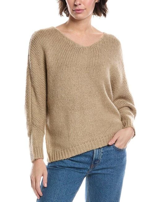 Magaschoni Natural M Magaschoni Dolman Chunky Wool-Blend Pullover