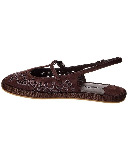 Jimmy Choo Brown Amiee Suede Slingback Flat