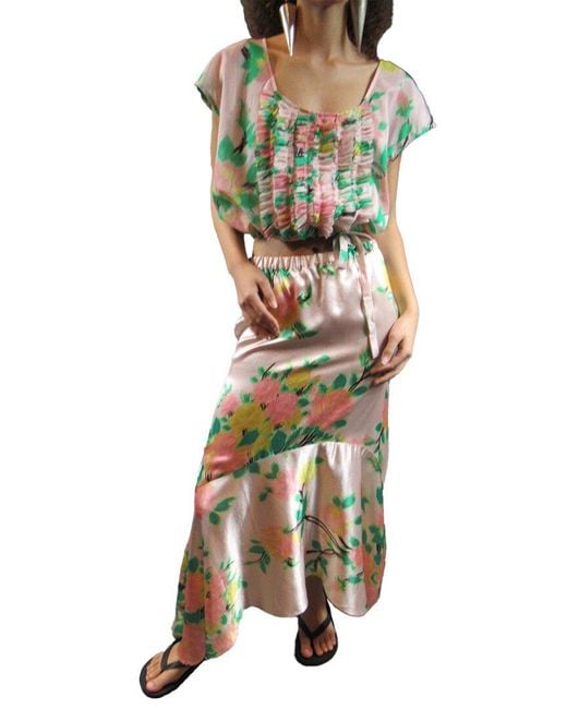 Tracy Reese Green High-low Skirt