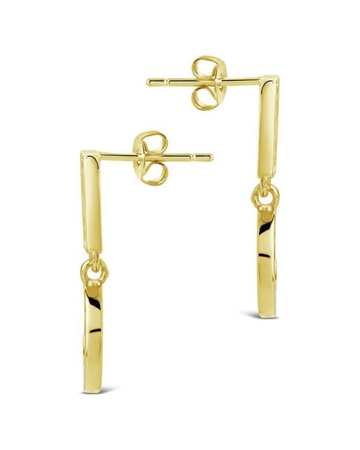 Sterling Forever Metallic 14k Plated Pearl Cz Valeria Drop Studs