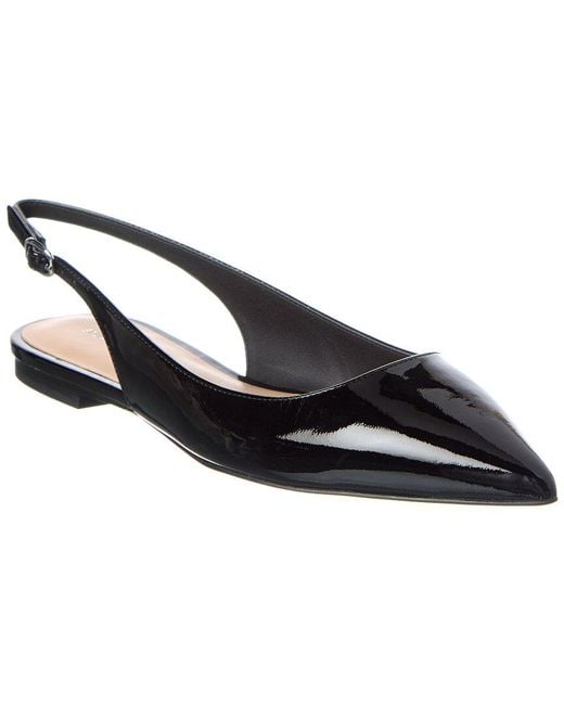 Stuart Weitzman Black Mara Patent Slingback Flat