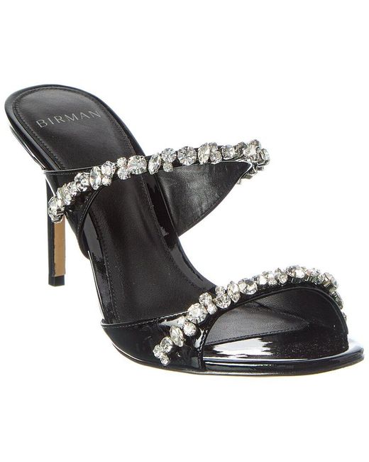 Alexandre Birman Black Gianna Crystal 85 Patent Sandal