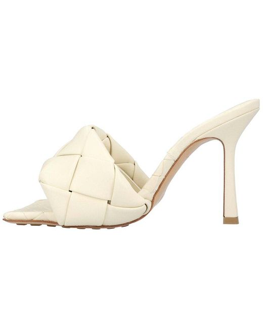 Bottega Veneta White Lambskin Leather Lido Mule, Never Worn (Authentic Pre-Loved)