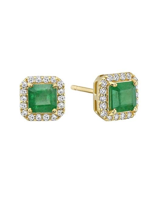 Forever Creations USA Inc. Green Forever Creations 14k 2.22 Ct. Tw. Diamond & Emerald Earrings