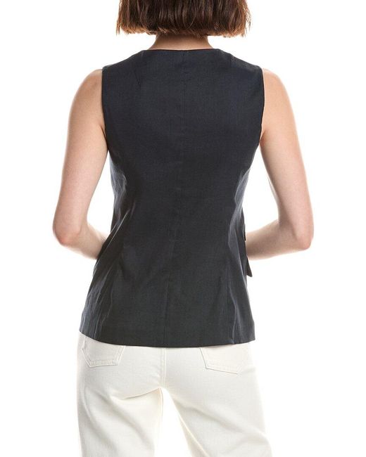 Rag & Bone Blue Slade Linen-Blend Vest