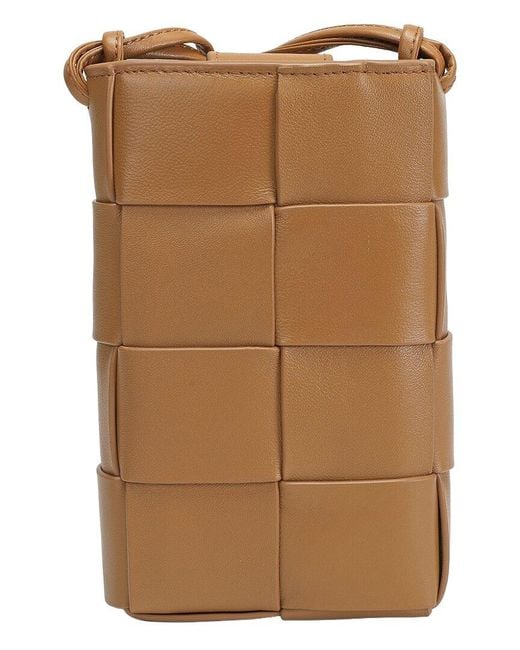 Tiffany & Fred Paris Natural Tiffany & Fred Hand-woven Leather Phone Crossbody