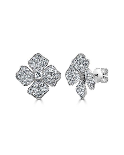 Sabrina Designs Metallic 14k 1.60 Ct. Tw. Diamond Flower Earrings