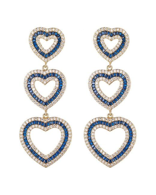 Eye Candy LA Metallic The Luxe Collection Cz Tier Heart Drop Earrings