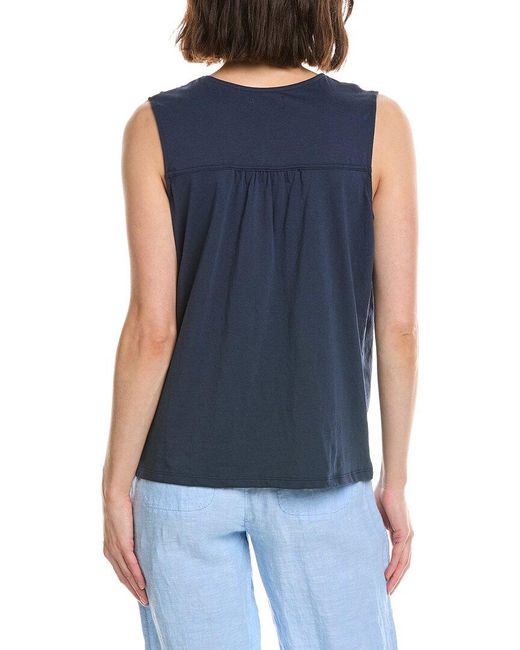 Stella Parker Blue Brighton Ruched Tie Top