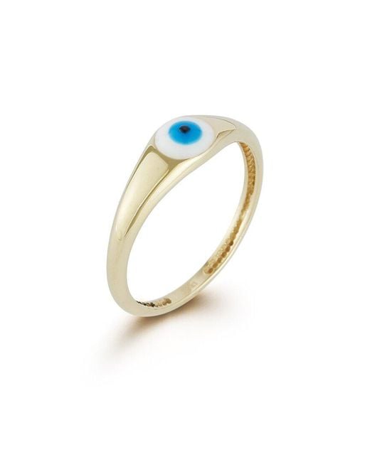 Ember Fine Jewelry Multicolor 14k Enamel Evil Eye Signet Ring