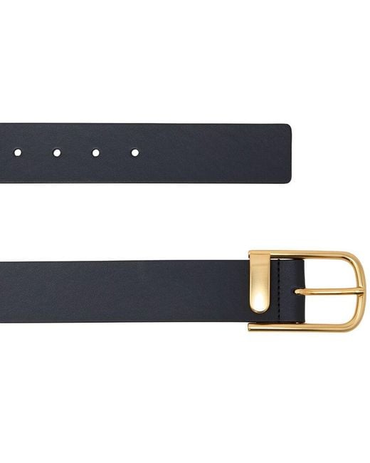 Reiss Blue Leather Half-Keeper Belt