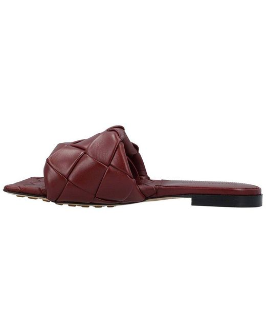 Bottega Veneta Red Leather Lido Flat Sandal (Authentic Pre-Loved)