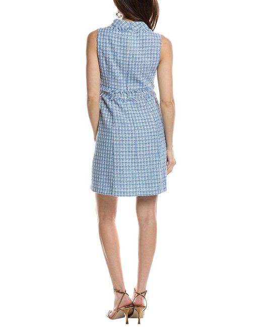 Eliza J Blue Tweed A-Line Dress