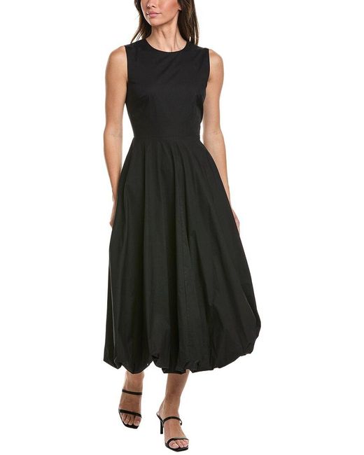 Kenneth Cole Black Bubble Hem Midi Dress