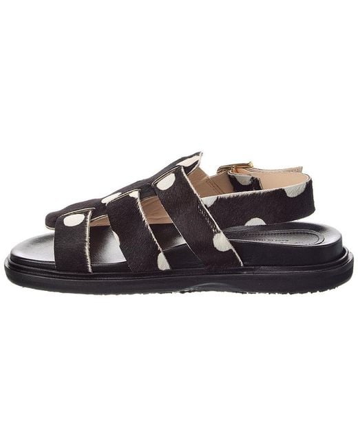 Marni Black Haircalf Sandal