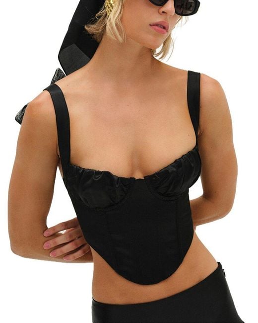 For Love & Lemons Black Nelly Corset Top