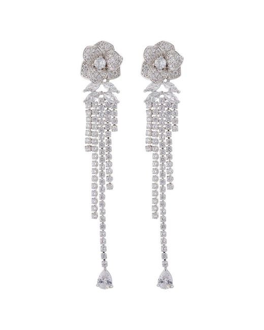 Eye Candy LA White Luxe Collection Cz Drop Earrings