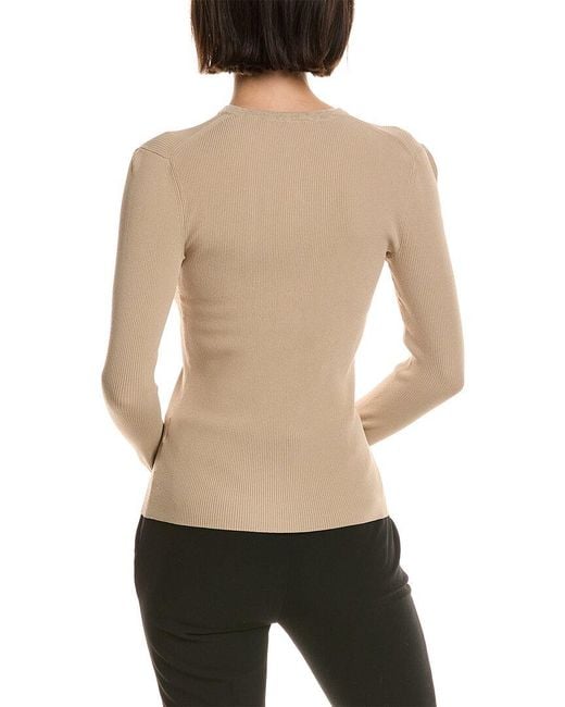 Proenza Schouler Natural Isla Wool-Trim Henley Top