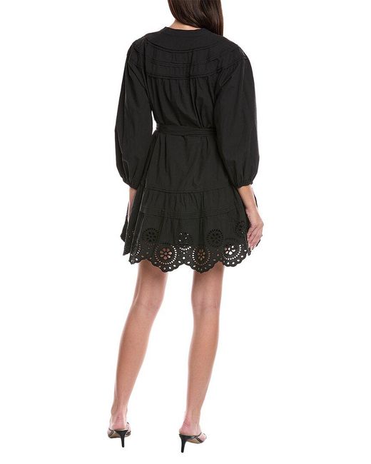 Velvet By Graham & Spencer Black Balloon Sleeve Shirtdress