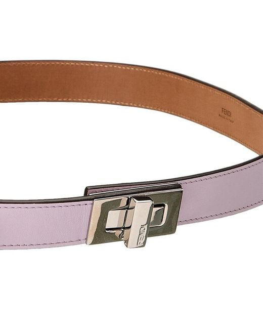 Fendi White Leather Belt for men