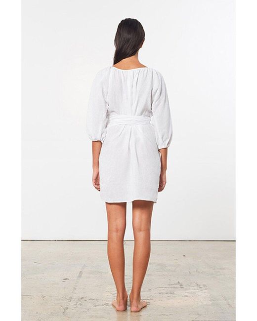 Mara Hoffman White Coletta Linen Mini Dress