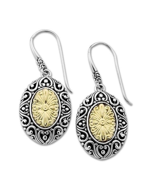 Samuel B. Metallic 18k & Silver Bali Scrollwork Earrings