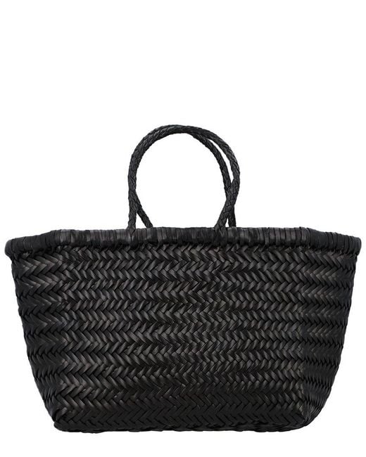 Dragon Diffusion Black Triple Jump Small Leather Tote