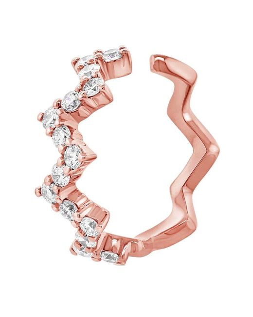 Diana M Pink Fine Jewelry 14k Rose Gold 0.22 Ct. Tw. Diamond Cuff Earrings