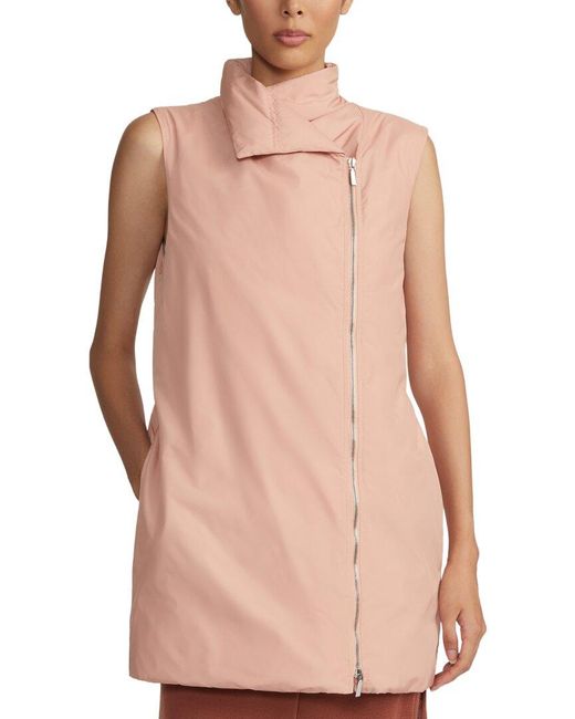 Lafayette 148 New York Pink Stand Collar Down Vest