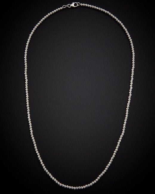 Italian Gold Black 14K 2.5Mm Diamond Cut Bead Necklace