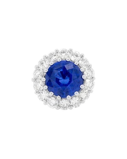 Diana M Blue Fine Jewelry Platinum 9.32 Ct. Tw. Diamond & Sapphire Half-eternity Ring
