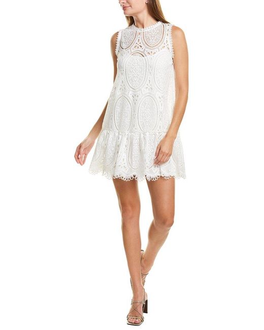 Gracia White Eyelet Lace Mini Dress
