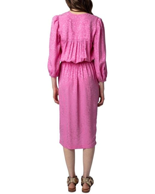 Zadig & Voltaire Pink Renew Silk Midi Dress