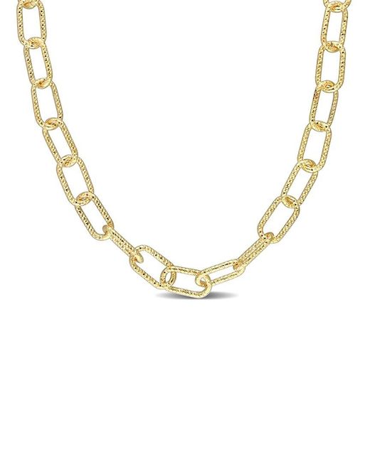 Italian Silver Metallic 18k Over Paperclip Chain Necklace