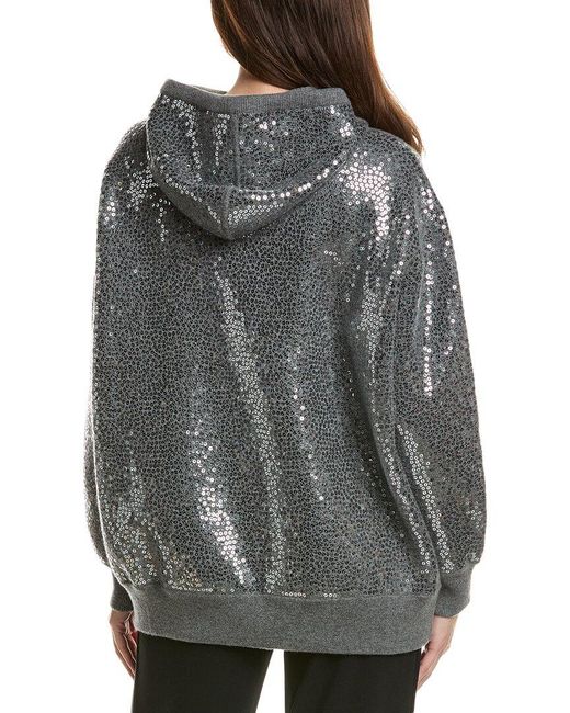 Michael Kors Gray Cashmere-Blend Hooded Sweatshirt
