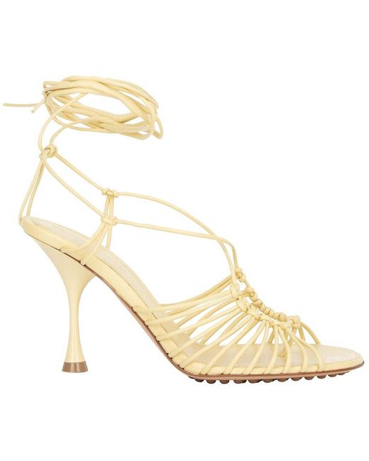 Bottega Veneta Metallic Lambskin Dot Leather Sandal (Authentic Pre-Loved)