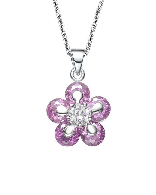 Genevive Jewelry Pink Silver Pendant