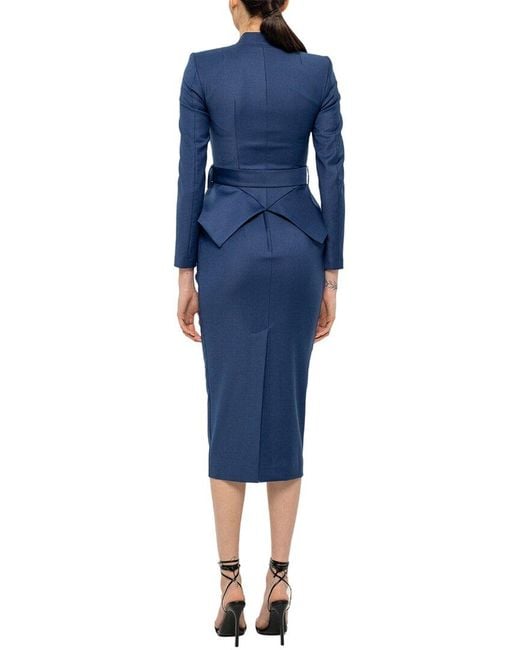 BGL Blue 2pc Wool-blend Jacket & Skirt Set