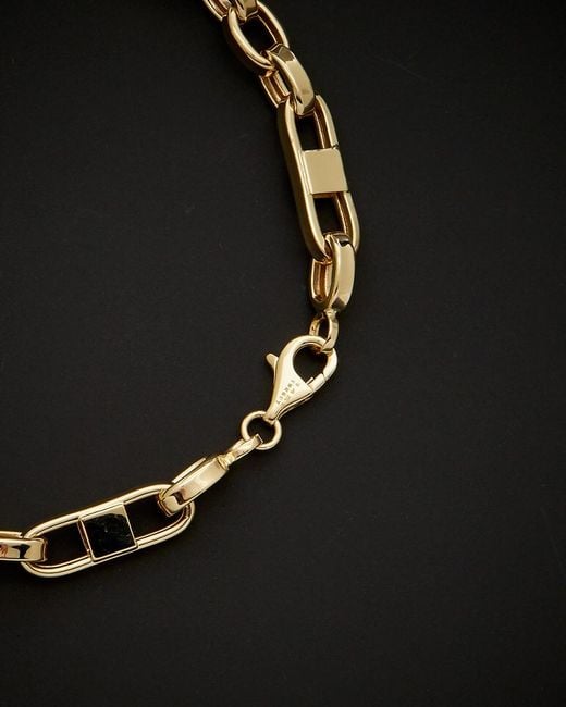 Italian Gold Black 14k Fancy Mariner Bracelet
