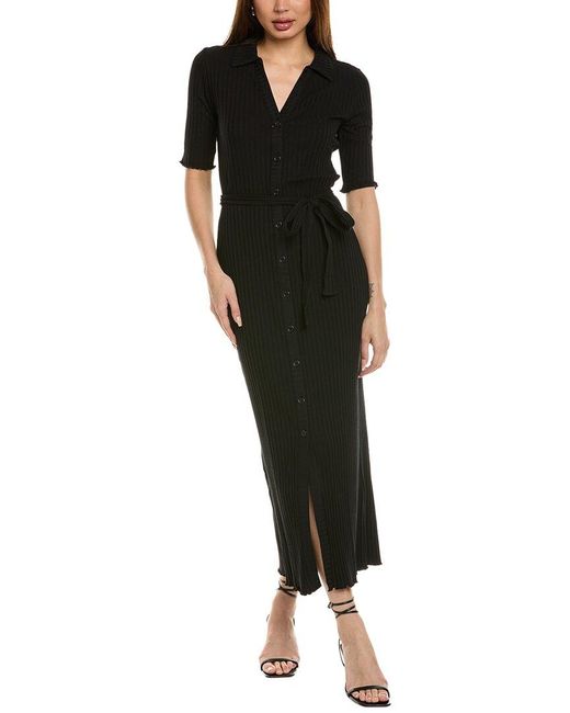 Nation Ltd Black Enise Button-Up Maxi Dress