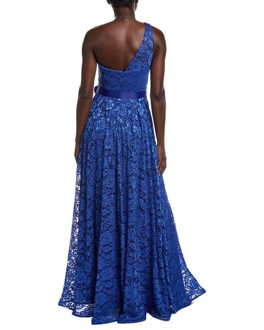 Rene Ruiz Blue Lace Gown