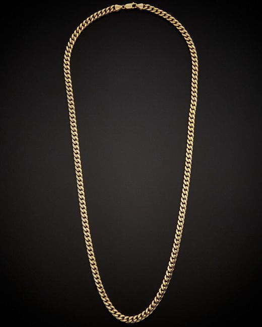 Italian Gold Black 14k Miami Cuban Link Necklace