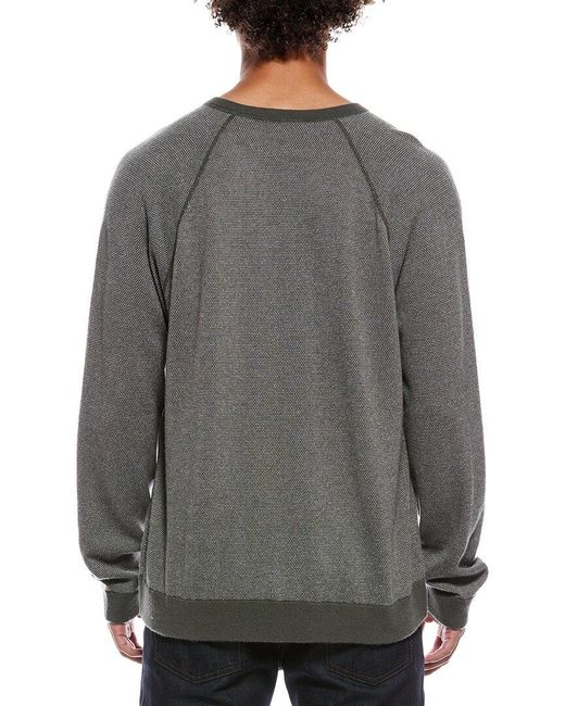 Vince Gray Birdseye Raglan Wool & Cashmere-Blend Crewneck Pullover for men