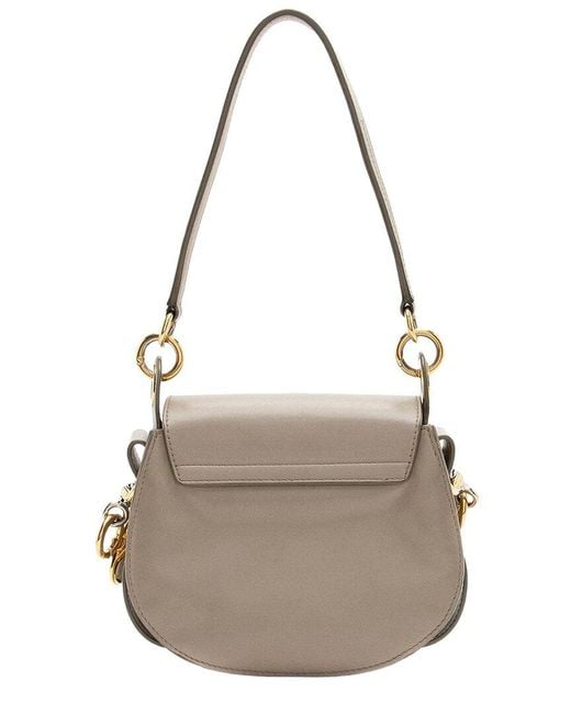 Chloé Gray Grey Calfskin Tess Small Shoulder Bag (authentic Pre-loved)
