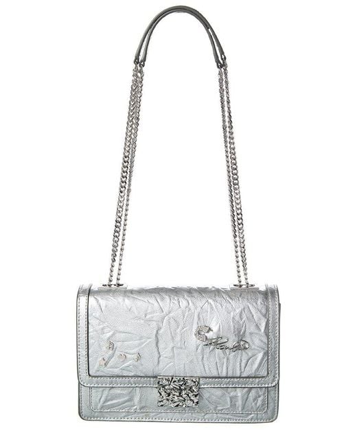 Karl Lagerfeld White Corinne Medium Leather Shoulder Bag