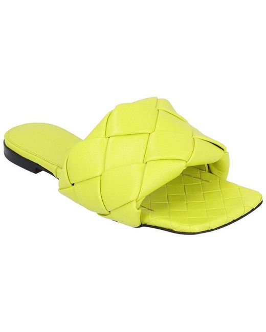 Bottega Veneta Yellow Leather Lido Flat Sandal (Authentic Pre-Loved)